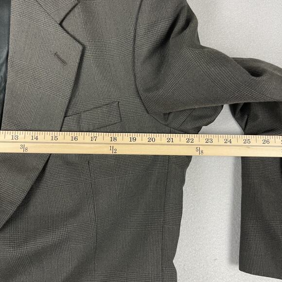 Kilburne and Finch Mens 2 Piece Suit Blazer 43R Brown Gray Plaid Pants 34x28 - Picture 8 of 16